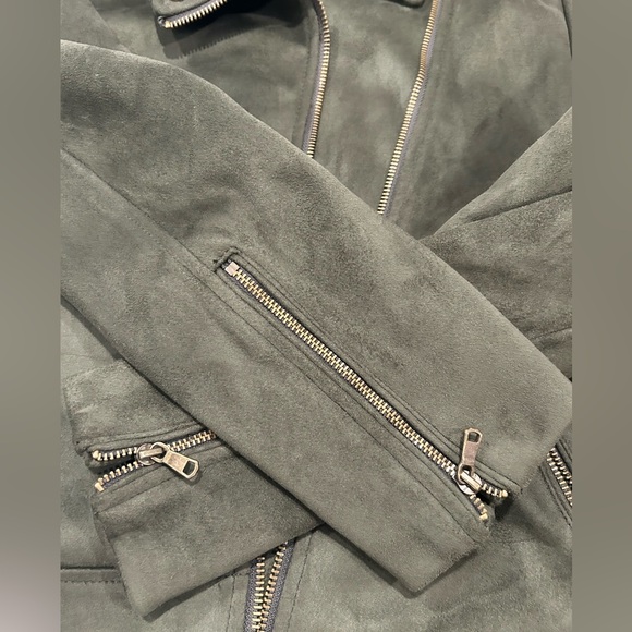 Dark Green Vegan Suede Jacket XS - Picture 2 of 15